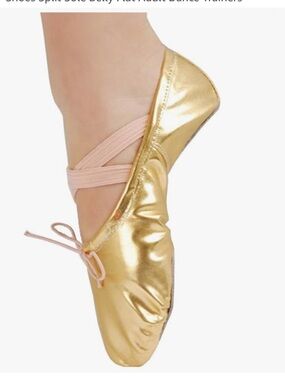 MissFiona Gold Ballet Split-Sole Shoe